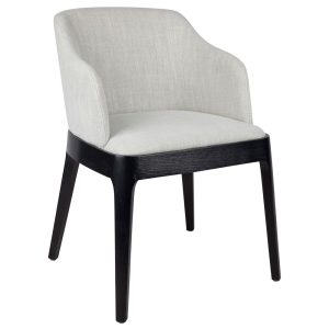 Hayes Black Dining Chair Natural Linen - 32550