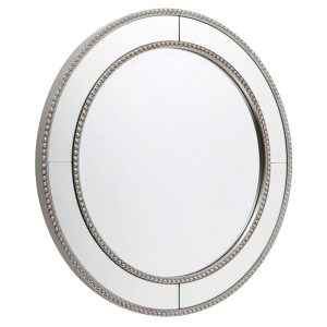 Zeta Round Wall Mirror Antique Silver - 40361