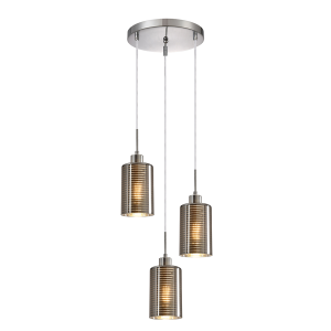 Interior Oblong 3 Light Chrome Glass Pendant - ESPEJO1X3R