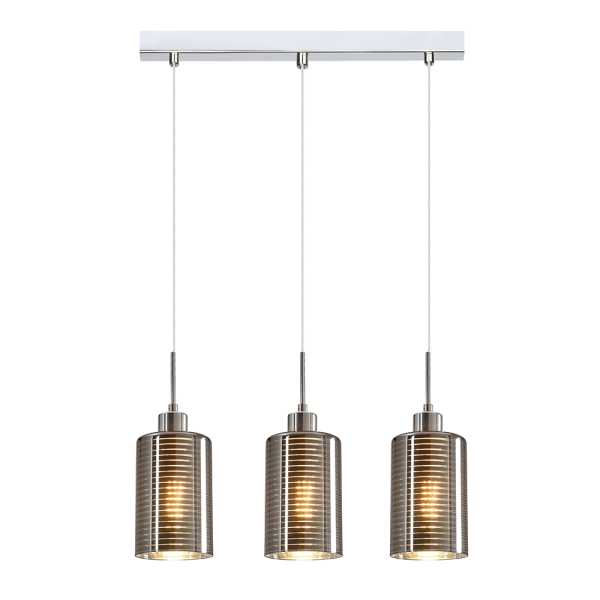 Interior Oblong 3 Light Chrome Glass Pendant - ESPEJO1X3S