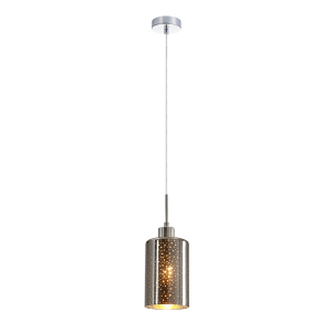 Interior Oblong 1 Light Chrome / Dotted Glass Pendant - ESPEJO3