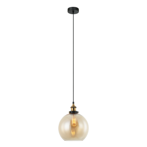 Interior 250mm Glass Pendant Antique Brass / Amber - PESINI3