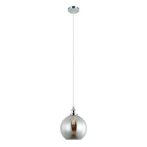 Interior 250mm Glass Pendant Antique Chrome / Black Smoke - PESINI5