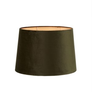 Velvet Drum Shade Medium 14" Olive Green - ELSZ141295GREU