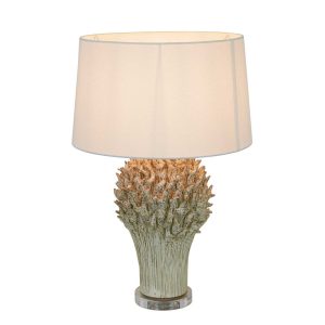 Staghorn Coral Ceramic Table Lamp White With Ivory Shade - ELTIQ103195W