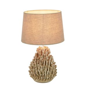 Kariba Anenome Ceramic Table Lamp White With Shade - ELTIQ103197W