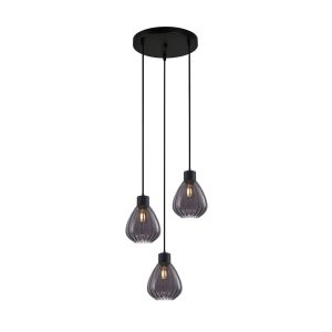 Interior Wine Glass Shape 3 Light Pendant Black Smoke - TULIP2x3R