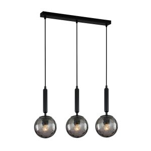 Interior Spherical Glass Shape 3 Light Pendant Black Smoke - TRATTINO2x3S