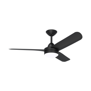 X-Over 48" DC 3 Blade Ceiling Fan With 18W Tri-Colour LED Matt Black With Wall Control - XOL303