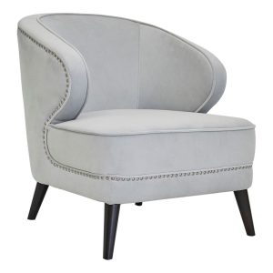 Hallie Occasional Chair Silver Velvet - 32103