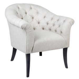 Georgina Button Tufted Occasional Chair Natural Linen - 32276