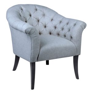 Georgina Button Tufted Occasional Chair Grey Linen - 32429