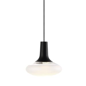 Dee 1 Light Oval Pendant Black / Opal - 84423003