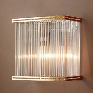 Verre 1 Light Wall Lamp Rectangular Brass - ELJE13654B