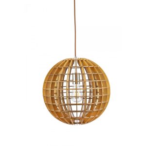 Ribon 1 Light Timber 600mm Pendant - RIBON-60