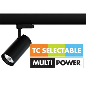 Unitrek Single Circuit 21W / 30W LED Track Light Black / Tri-Colour - STR9017/30TC/DP/BK