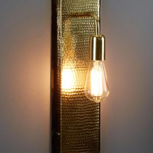 Felix Hammered Rectangular Wall Light Gold - ZAF11123