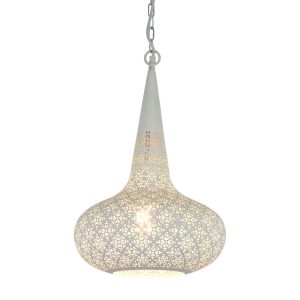 Triton Perforated Conical Pendant White - ZAF11237