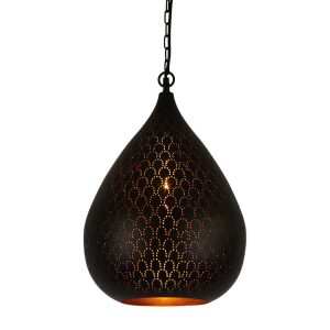 Taipan Perforated Tierdrop Pendant Black - ZAF11240