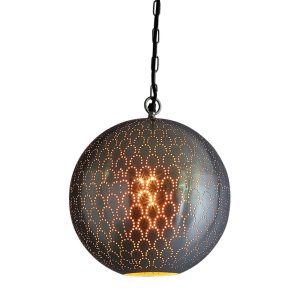 Mamba Perforated Round Ball Pendant Nickel - ZAF11242