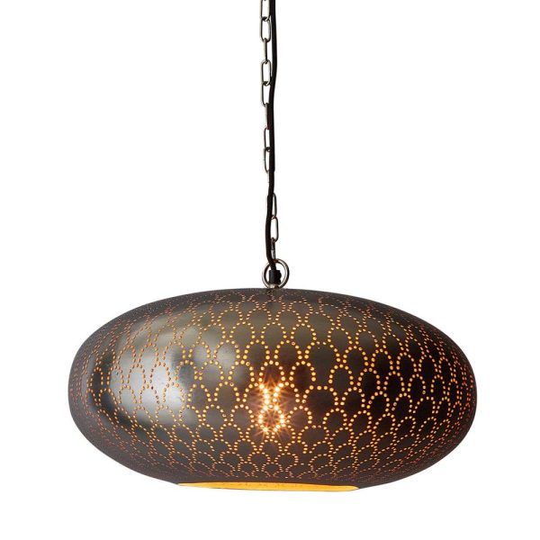 Viper Perforated Ellipse Pendant Nickel - ZAF11251