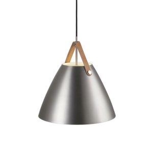 Strap 36 1 Light Pendant Leather Brushed Steel - 84343032