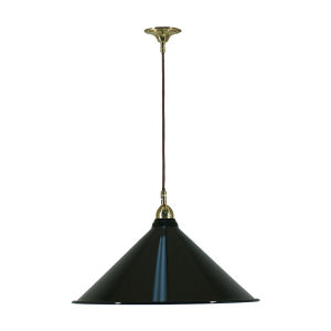 Single Cord Pendant Brass With 390mm Edwardian Black Shade - 3000127