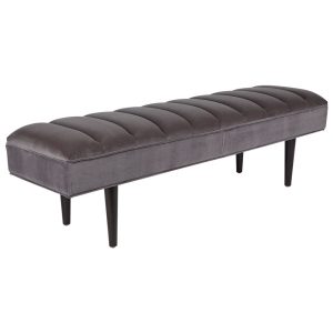 Central Park Bench Ottoman Charcoal Velvet - 31574