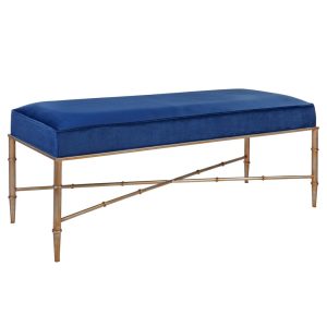 Clara Bench Ottoman Blue Velvet - 32233