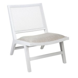 Palmer White Rattan Occasional Chair Natural Linen - 32308