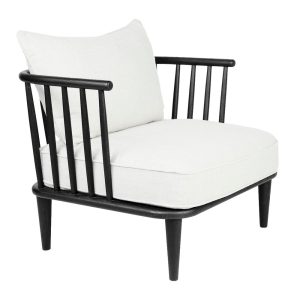 Pavilion Black Occasional Chair White Linen - 32311