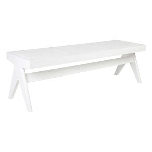 Cuban Rattan Bench Ottoman White - 32315