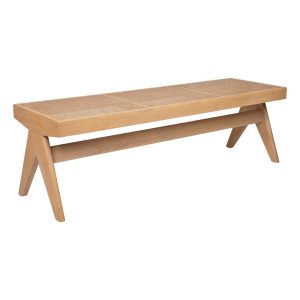 Cuban Rattan Bench Ottoman Natural - 32332