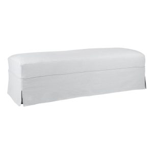 Brighton Slip Cover Bench Ottoman Cool Grey Linen - 32376