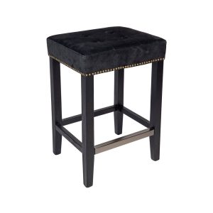 Canyon Black Kitchen Stool Black Suede - 32391