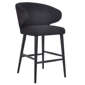 Harlow Black Kitchen Stool Black Linen - 32559