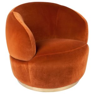 Tubby Swivel Occasional Chair Caramel Velvet - 32565