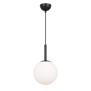 Bally 1 Light Pendant Small Black / Opal Matt - BALLY PE 08-BKOM