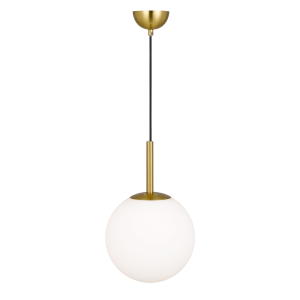 Bally 1 Light Pendant Medium Antique Gold / Opal Matt - BALLY PE 10-AGOM