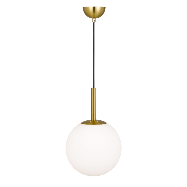 Bally 1 Light Pendant Medium Antique Gold / Opal Matt - BALLY PE 10-AGOM