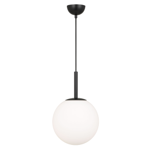 Bally 1 Light Pendant Medium Black / Opal Matt - BALLY PE 10-BKOM