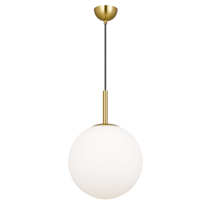 Bally 1 Light Pendant Large Antique Gold / Opal Matt - BALLY PE 12-AGOM