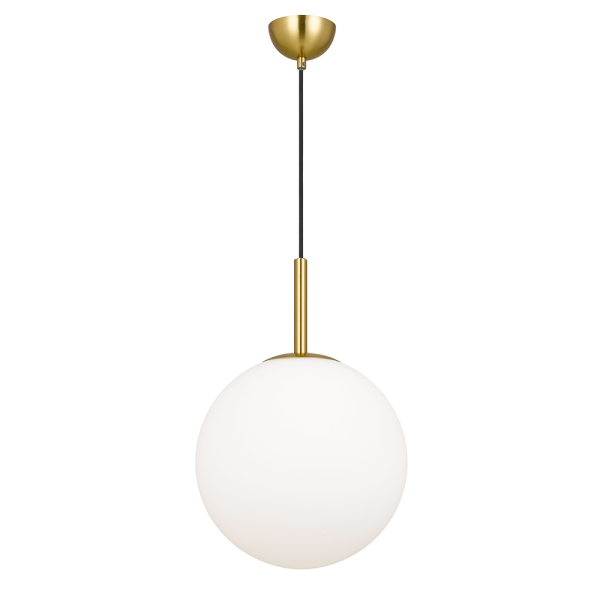 Bally 1 Light Pendant Large Antique Gold / Opal Matt - BALLY PE 12-AGOM