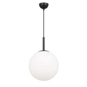 Bally 1 Light Pendant Large Black / Opal Matt - BALLY PE 12-BKOM