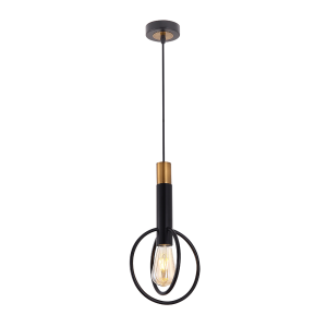 Marvin 1 Light Pendant Black / Gold - MARVIN PE1R-BKGD