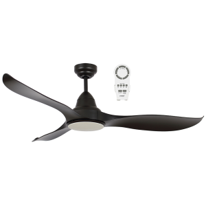 Wave 52" DC ABS Blade Ceiling Fan With Remote Control & 18W LED Light Matt Black / Tri Colour - MWF1333MMR