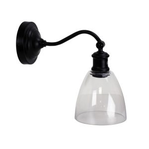 Warwick 1 Light Wall Light Black / Clear - OL69381BK