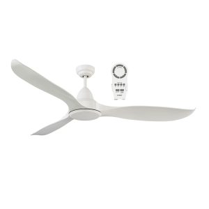 Wave 52" DC ABS Blade Ceiling Fan With Remote Control & 18W LED Light Satin White / Tri Colour - MWF1333WSR [CLONE]