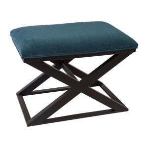 Spencer Black Timber Stool Teal Chenille - 32320