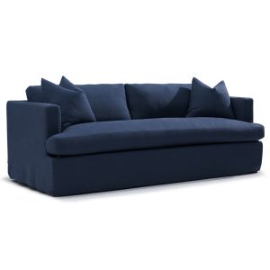 Birkshire 3 Seater Slip Cover Sofa Navy Linen - 32377